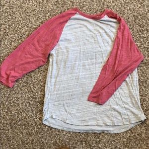 Red and grey baseball t